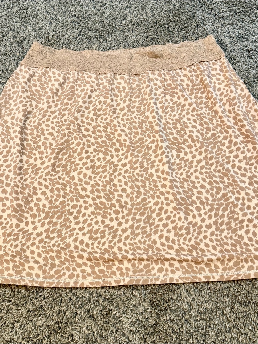 Vanity Fair Beige Animal-Print Mini Skirt